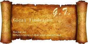 Giczi Tibériusz névjegykártya